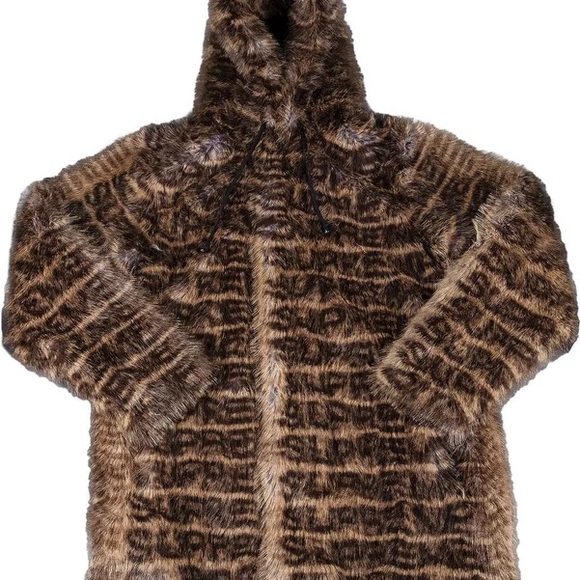 2022 Supreme Faux Fur Hooded Coat 'Brown' - Picture 2 of 10